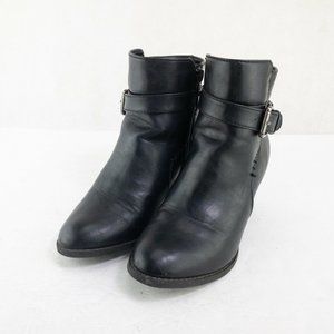 Bass & Co Felicia Womens Ankle Boots Size 6 M Black Heel Bootie Outdoor #2363